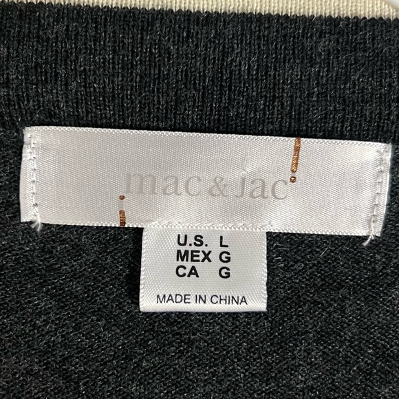 Mac & Jac Grey Button Belted Wool Blend Cardigan Sweater Large Sweater Dress - Picture 5 of 9